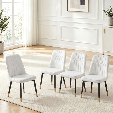 Chaise de salle à manger, 43 x 41,5 x 89 cm, structure en métal (1/5)