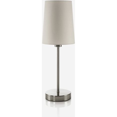 Moderne Tischlampe aus Metall und Stoff Alvar - Stahlgrau