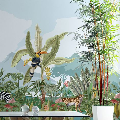 Papier peint panoramique jungle préencollé de la savane H 250 x L 480 cm (1/5)