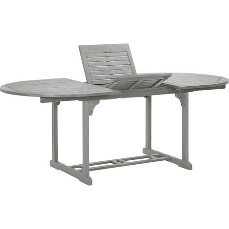 Gartentisch Grau 200x100x75 cm Massivholz Akazie