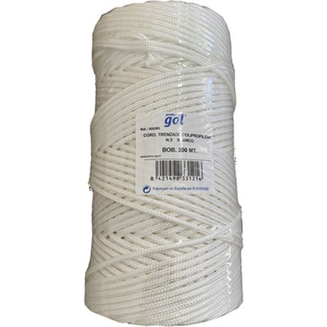 Rotolo 200mt corda stendibiancheria intrecciata 5mm bianco
