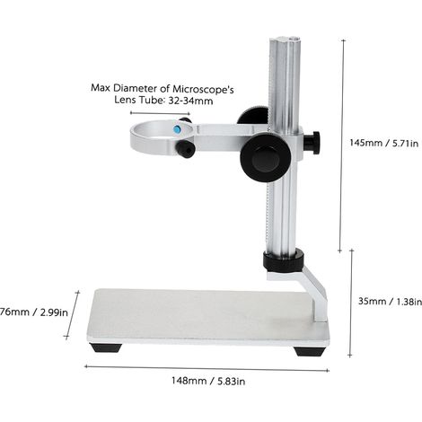Support de montage en alliage d'aluminium G600 pour microscopes numériques et microscopes USB (1/5)