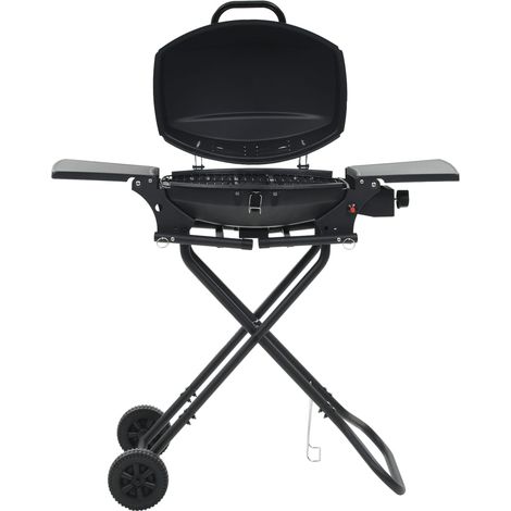 Gasgrill Tragbar mit Kochzone Schwarz