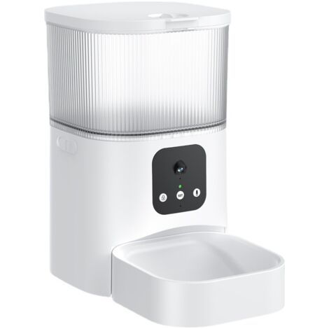 Fontaine à eau automatique pour animaux, à gravité, bol en métal, longue autonomie, fonctions santé intelligentes - blanche (1/5)