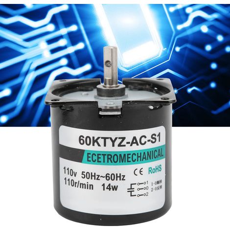 AC-Synchronmotor XD60KTYZ, 14W Permanentmagnet-Langsamläufermotor, drehmomentstarker und drehzahlsteuerbarer bidirektionaler Mikromotor, 110 U/min Mittelwelle, AC 110V. (1/5)