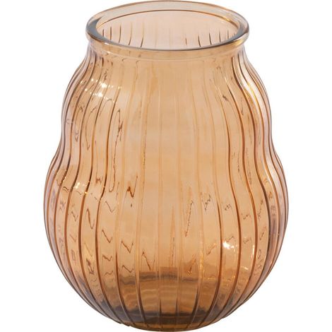 Photophore Design en Verre "Ligné" 35cm Orange (1/2)