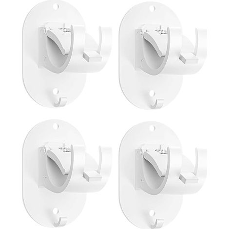 4 Pièces Support Tringle Rideaux sans Percage Accroche Rideau sans Percage, Crochet pour Fenetre a Clipser Rideau Adhesif Supports de Tringle à Rideaux pour Tringle a Rideaux (Blanc)
