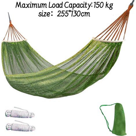 Hamac de camping pour enfants (255 × 130 cm) — Respirant et doux  idéal pour le camping en plein air et les loisirs, en intérieur comme en extérieur. (1/5)