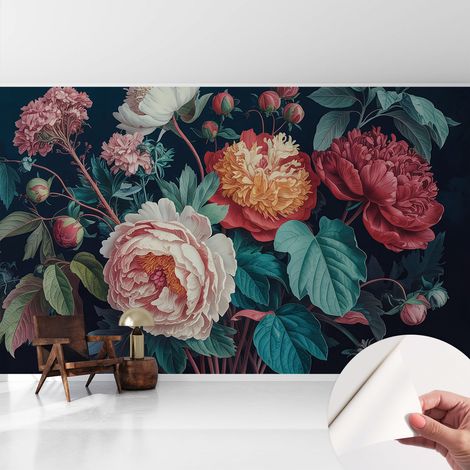 Carta da parati autoadesiva - fotomurale - decorazione parete - murale - adesivo da muro - Fiori colorati 416x254 cm (1/5)