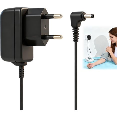 6V Chargeur Tensiometre pour HHP-CM01 M2 M3 M4 M6 M7 M2 Basic, M3 Comfort M7 Intelli IT X2 X3 X4 X6, X7 Smart X2 Basic, Adaptateur Secteur pour M400 M500 M700, Adaptateur Alimentation 1,5M (1/5)