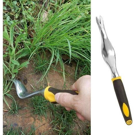 Gartenwerkzeug-Set für den Außenbereich, Blumenmuster, zur Unkrautbekämpfung, 30 cm x 2 cm, Gelb (1/4)