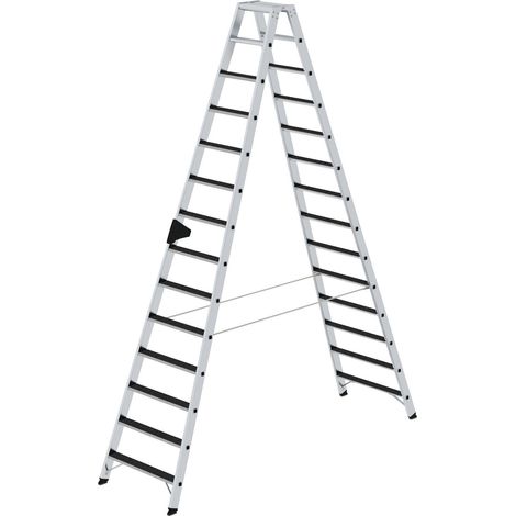 Günzburger Steigtechnik Escabeau à marches accessible des deux côtés avec clip-step R13 2 x 14 marches - 041647 (1/4)