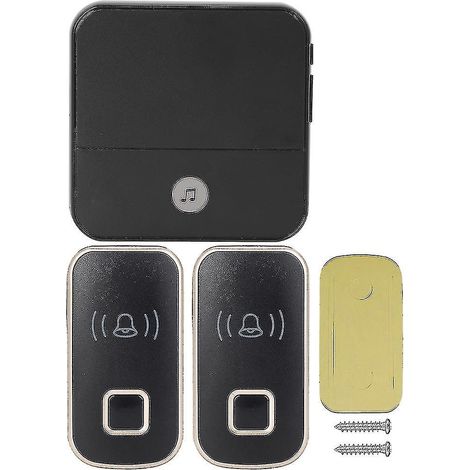 Sonnette sans fil 110 dB, portée de 300 m, idéale pour les personnes âgées ou sourdes. Comprend 1 récepteur et 2 émetteurs. (1/4)