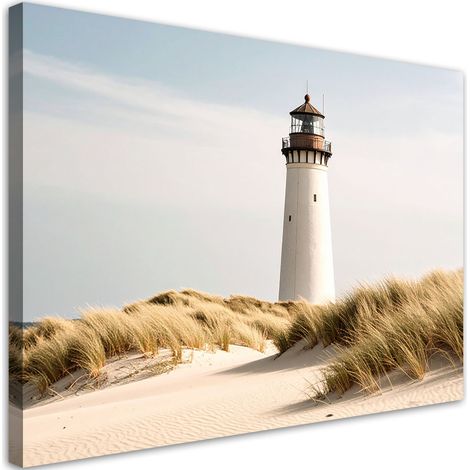 Tableau déco Phare mer plantes dunes 100x70 (1/4)