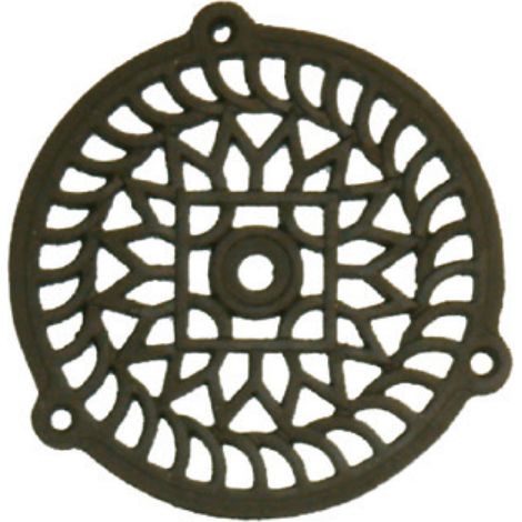 Rejilla de Ventilación Redonda de Hierro Fundido para Encastrar 11 cm Negra Rejilla Decorativa para Chimeneas
