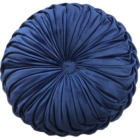 Coussin rond en velours uni, coussin citrouille, coussin rond pour salon, coussin rond pour canapé (1/5)
