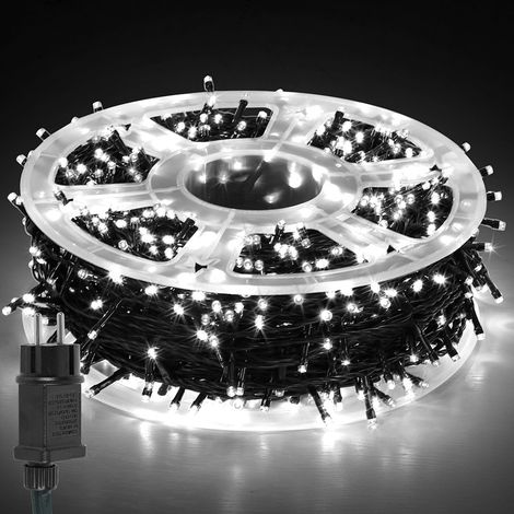 Randaco LED guirnalda de luces 100m 1000LED con 8 modos guirnalda exterior para interior Navidad boda fiesta jardín decoración blanco frío (1/5)