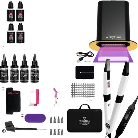 Kit d'extensions capillaires, machine à enlever la colle UV, outils de coiffure professionnels, COMBO-II (1/2)