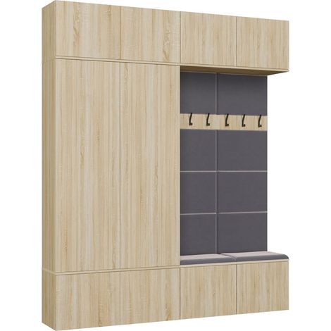 HAGA IV 2Sz2W - 2x Armoire + 2x Cintre - étagères - 200x35x238 cm - CHÊNE SONOMA (1/4)