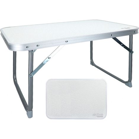 Mesa plegable baja 60x40x40 cm Aktive Camping blanca (1/5)