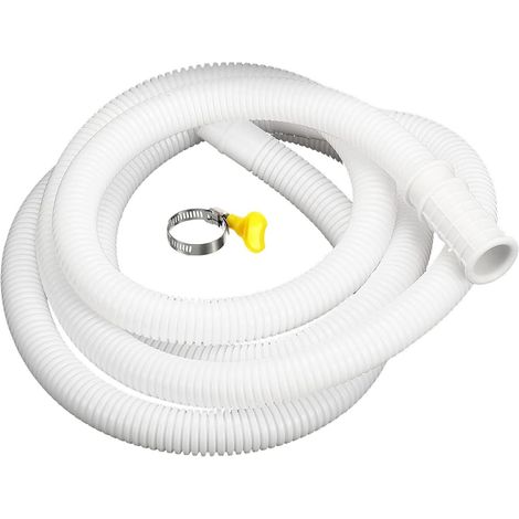 sourcing map Universel Climatisateur Drainage Tuyau 16mm ID 6.6ft avec PInce pour AC Unités Lave-linge, Blanc (1/5)