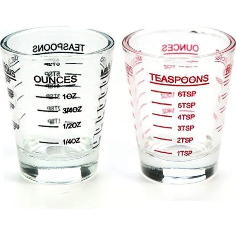 LYERCW - Verre doseur rond en verre épais pour expresso, 30 ml (noir et rouge), 4 caractéristiques. (1/3)