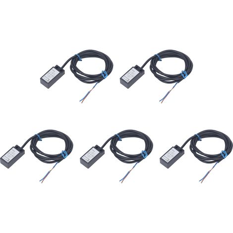 Lot de 5 interrupteurs magnétiques 2 fils NO, capteur de proximité ABS, compatible DC AC 5‑200V (1/5)