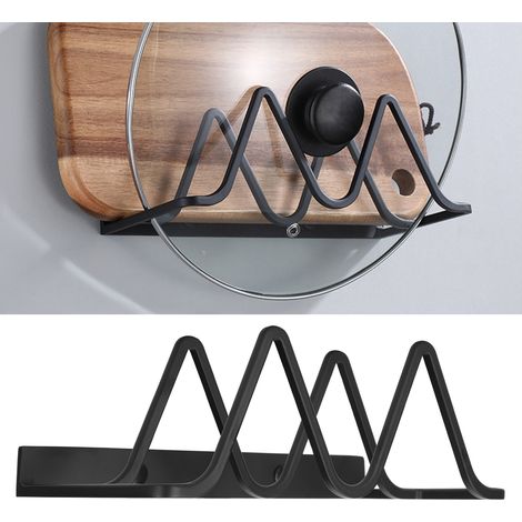 Support pour couvercles et planches à découper en aluminium Space - 23x3.5x10cm Noir (1/5)