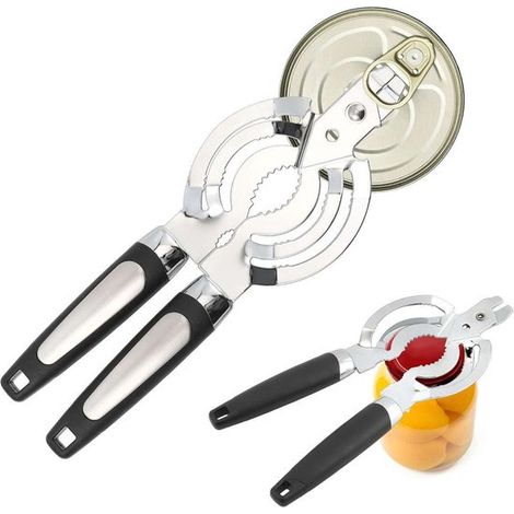 Abridor multiusos, Abridor de tapas, Abridor multifuncional, Abridor de frascos 8 en 1, Abridor multiusos, Abridor de frascos, Acero inoxidable (1/5)