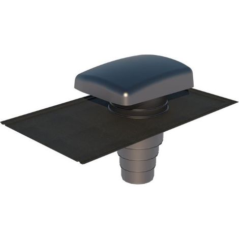 Ubbink – Terminal de toiture ventilation Ubiflu 2 ardoise anthracite Ø160mm – Embase spéciale VMC – 13460377