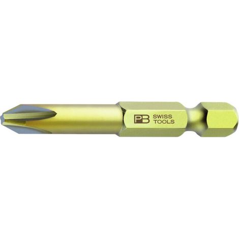 PB Swiss Tools Lame pour Phillips, tige E 6,3, Taille empreinte cruciforme / Longueur totale: 3 mm