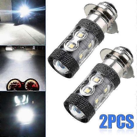 Ultraheller 360°-LED-Motorradscheinwerfer, weiß 6500K, 12V, H6m P15d, Plug & Play, Fern-/Abblendlicht (2er-Pack) H504 (1/5)