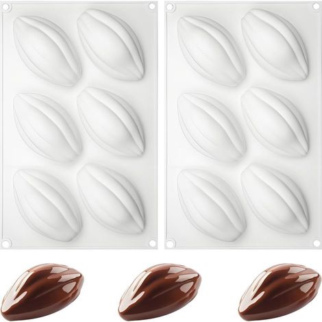 Molde de silicona: Juego profesional de 2 piezas antiadherentes – Moldes flexibles aptos para uso alimentario para hornear chocolate, mousse, pasteles, jabón y helado. (1/5)
