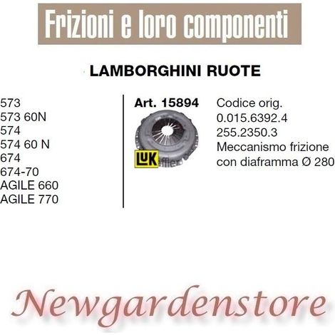 Frizione meccanismo trattore 15894 LAMBORGHINI 573 574 674 AGILE 660 770 280mm