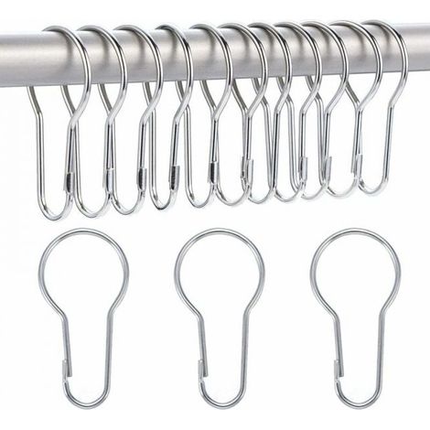 Anneaux de rideau de douche 40 pièces, crochets de suspension pour trier et organiser (1/5)