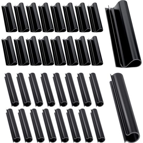Lot de 48 clips de fixation pour bâche d'hivernage (2 formes)  kit de fermeture pour piscines hors-sol (parois en acier)  pinces noires de 12 cm (4,7 pouces) (1/5)