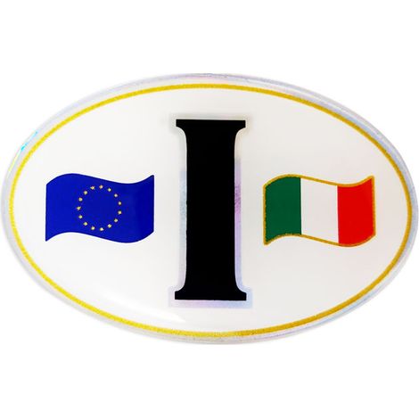 3D Sticker Ovale “I” Bandiera Italia – Europa