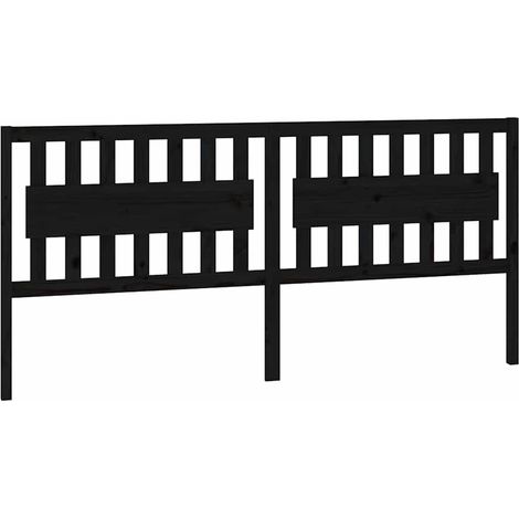 Maison Exclusive - Kopfteil Schwarz 205,5x4x100 cm Massivholz Kie (1/5)