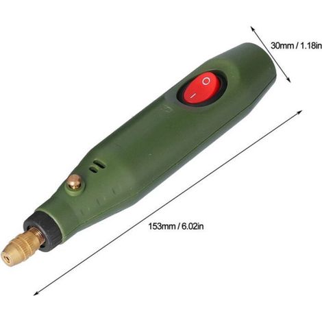 Kit de Perceuse Électrique, 18Pcs Kit de Stylo de Gravure P‑500‑8 12W 14000RPM Outil Rotatif DIY en Plastique pour Meulage Polissage (1/4)