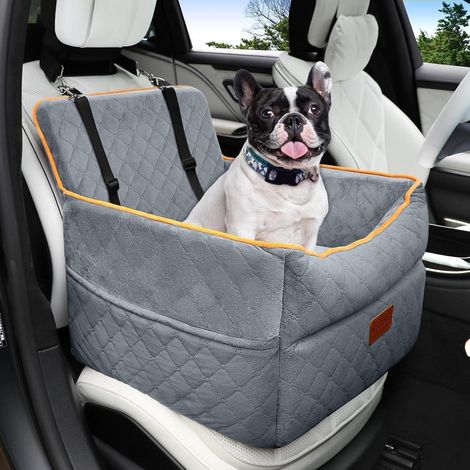 Hunde Autositz Grau für kleine bis mittlere Hunde, waschbar, mit Aufbewahrung (1/5)