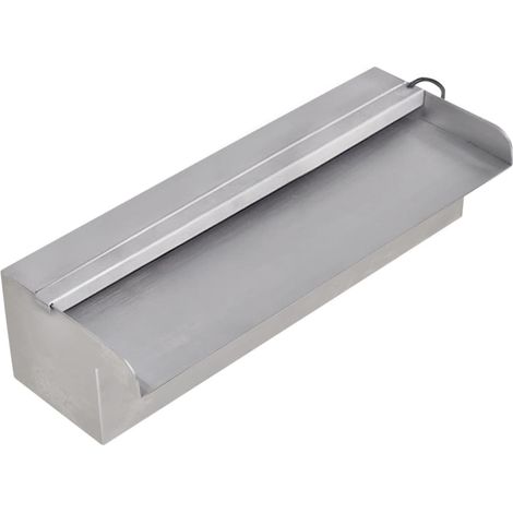 INLIFE Fontaine rectangulaire de piscine avec LED Inox 30 cm (1/5)