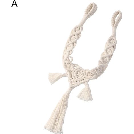 Embrasse de rideau tressée, style bohème, en coton tissé à la main, attache en corde, support de rideau décoratif pour la maison - A (1/5)