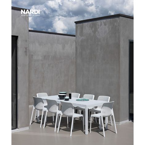 Set tavolo Rio 140 con 4 sedie Bit, per esterno e giardino -Antracite / Senape (1/5)