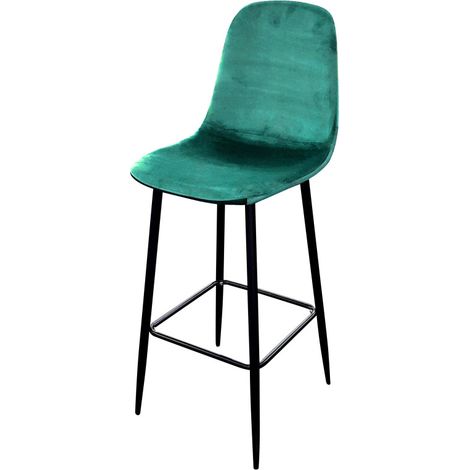 Chaise de bar en velours avec pieds en métal INOUI (1/3)