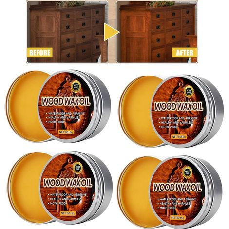 Lot de 4 Cires Bois Naturelles – Huile Nourrissante, Protection et Hydratation pour Bois Massif et Objets (1/5)
