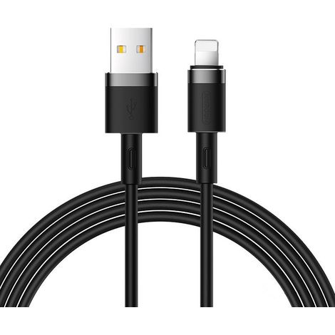 Cable de datos de silicona líquida Joyroom N2 USB-A / Lightning 2.4A 1.2m - Negro (1/5)
