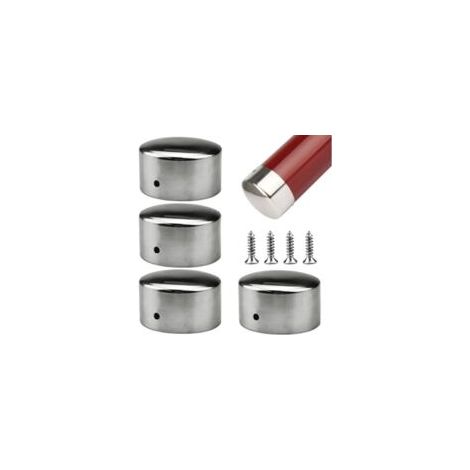 QORVA-4 Pcs Embout De Main Courante, Couvercle D'ExtréMité De L'Accoudoir Super Mince De 0,4 Mm,Embouts Ronds pour Rampe D'Escalier, avec 4 Vis en Acier Inoxydable(59mm)