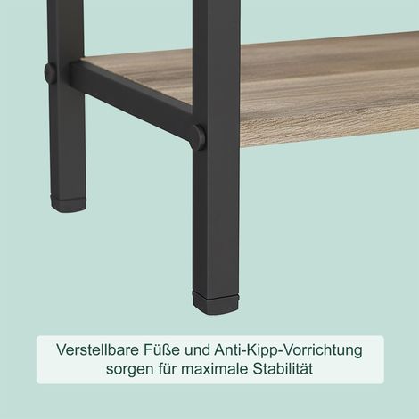 Handtuchstander mit ablage - metallrahmen holzoptik