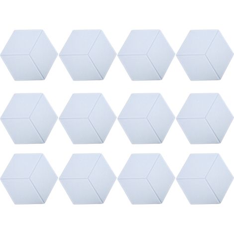 12 panneaux acoustiques en mousse hexagonale biseautée, insonorisants, gris et blanc, pour studio d'enregistrement (1/5)