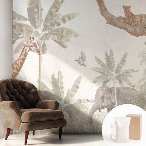 Carta Da Parati Con Design Moderno - Per Rinnovamento Rapido - Non-Woven - Per Interni Moderni oasi tropicale 250x250 cm (1/5)